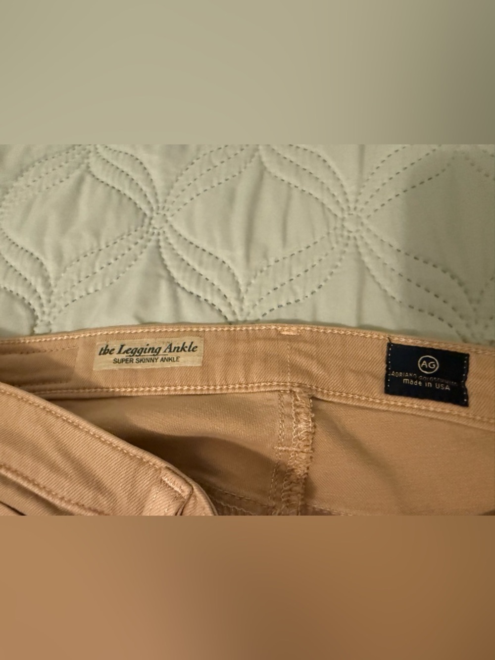 AG Legging Ankle Jeans 26 Peach Nude‎ Super Skinny Made USA - Picture 3 of 4